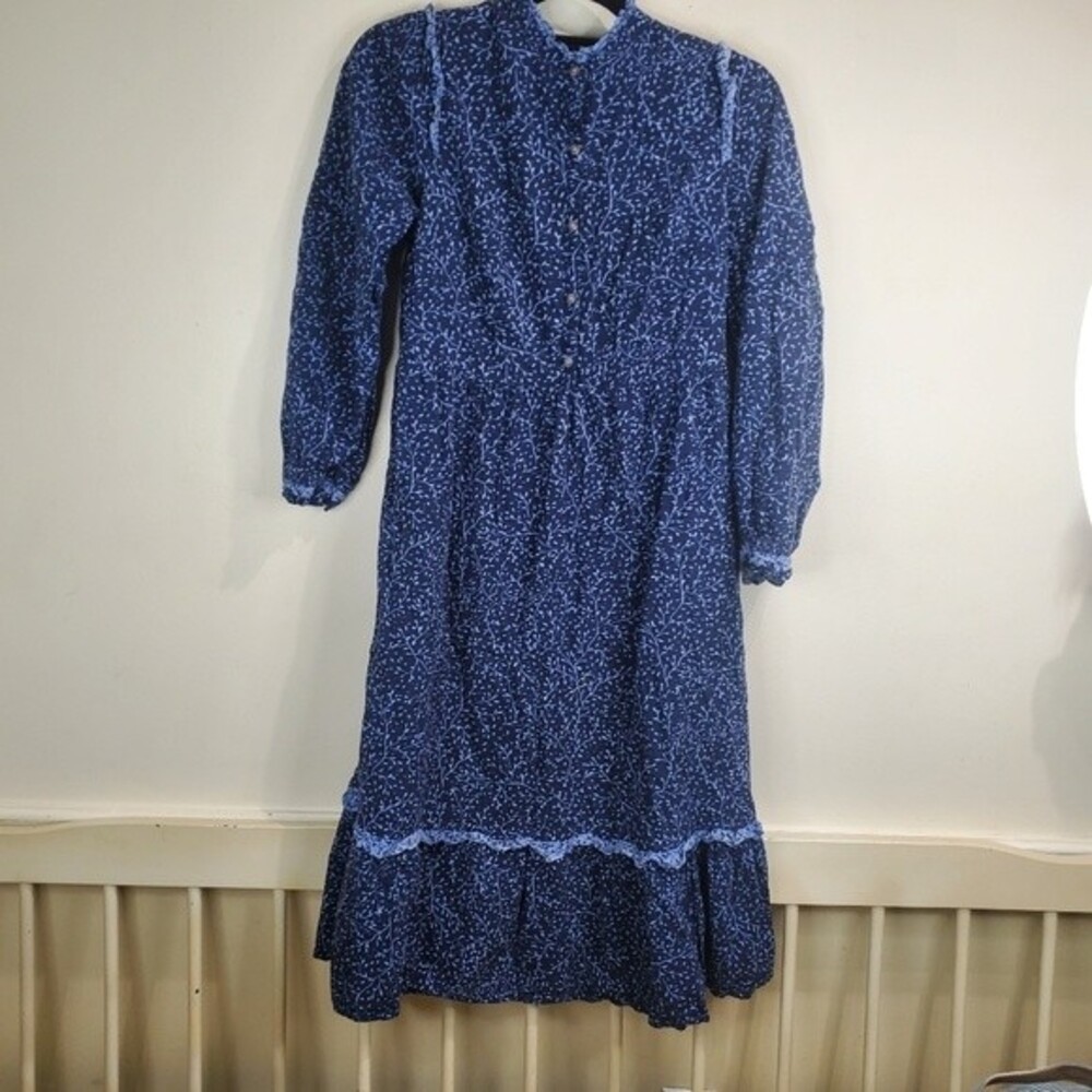 Universal Thread XS Blue Floral Maxi Dress Pockets Cotton Rayon